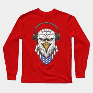 eagle headphone USA flag Long Sleeve T-Shirt